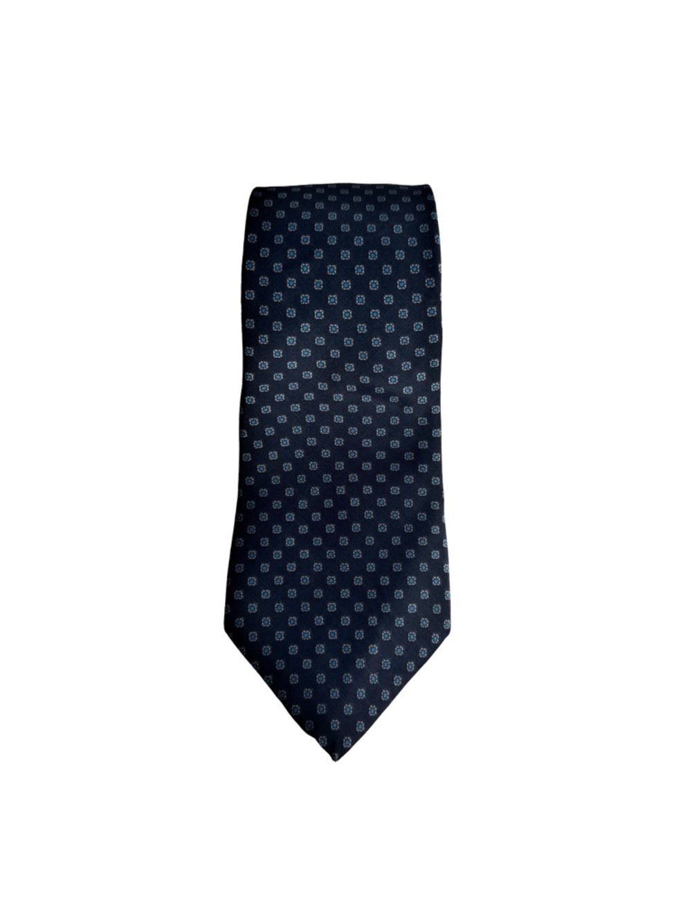 YVES DORSEY Paris Vintage Men's Silk Tie, Navy Blue Micro-Pattern Tie, 3” Wide